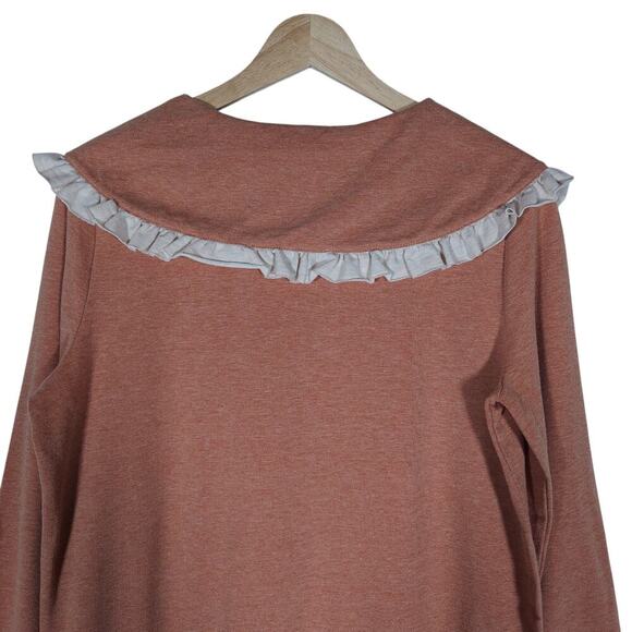 Current Air Womens Ruffle Collar Sweatshirt Small Preppy Vintage Soft Balletcore - Picture 10 of 13